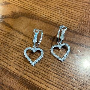 Dangly heart shaped earrings